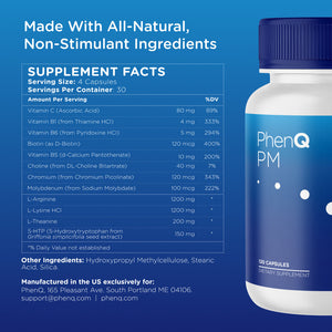 3 Μπουκάλια ΝΕΑ Νυχτερινή καύση λίπους PhenQ PM με 50% OFF!